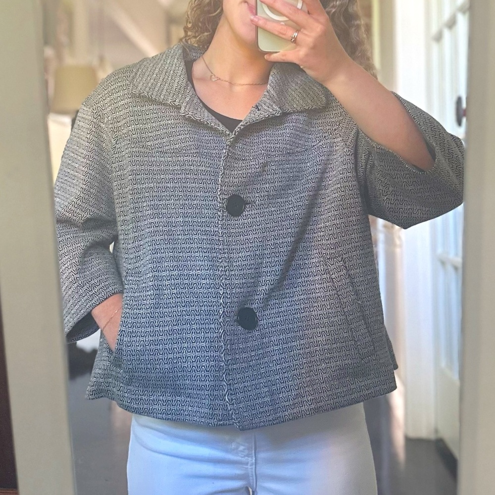 Business Attire Pattern Button Up Coat